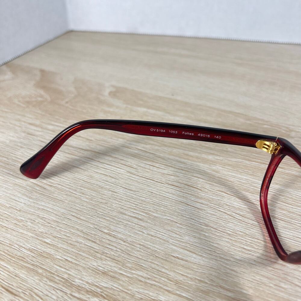 Oliver Peoples OV5194 1053 Follies Eyeglasses Red Frames Only 49-16-140 Italy - Picture 10 of 10